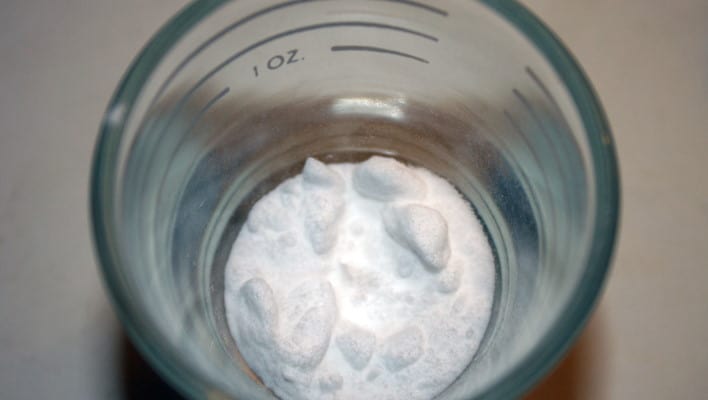 make a glue mixture with baking soda